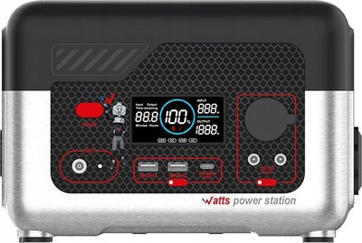 Stacion portativ energjie Wonder WX600, 300W, 72800mAh, i zi me të kuqe