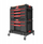 Set organizues veglash Qbrick System One Workshop Drawers, 4 kuti, me rrota, i zi e kuqe
