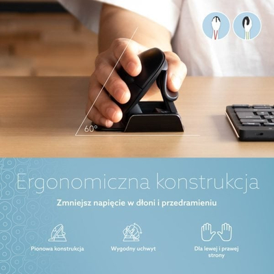 Maus ergonomik R-Go Tools R-Go Twister, Bluetooth edhe me kabllo, i palosshëm, për të dyja duart