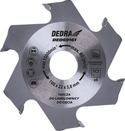 Teh për biscuit joiner Dedra DED69161, 100mm, 22mm Z6