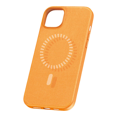 Kuti magnetike për iPhone 15 Plus Baseus Fauxther Series (Portokalli)