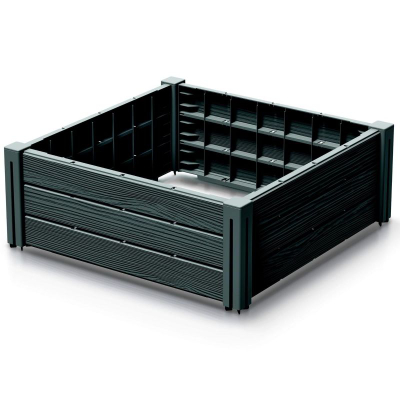 Kornizë kopshti Garden Border Base Woody, 75 x 75 x 25 cm, plastike, antracit