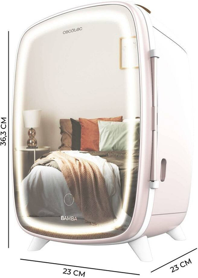 Frigorifer për kozmetikë Cecotec Bamba CoolingBeauty 6000 Mirror, 6L, dritë LED, rozë