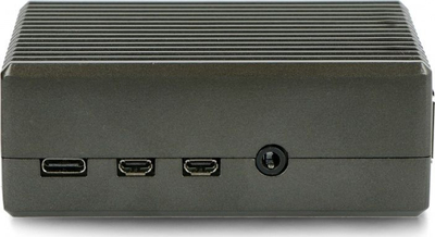 Kuti alumini për Raspberry Pi 4B, me vrima për porta, ngjyrë grafit