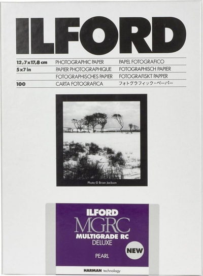 Фотографска хартија Ilford Multigrade V RC Deluxe Pearl, 5x7\", црно-бела, 100 листови