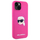 Mbulesë telefoni Karl Lagerfeld për iPhone 15, silikon, MagSafe, fuchsia