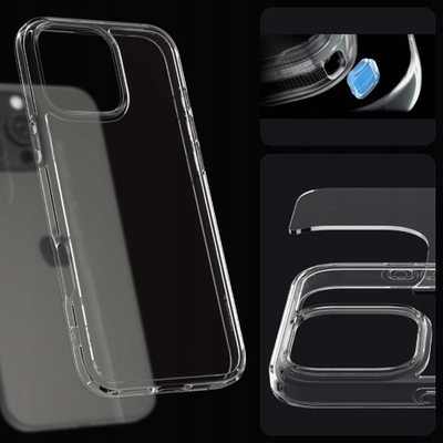 Mbulesë telefoni Spigen Crystal Hybrid, për iPhone 6.9" 2024, transparente