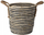 Кошница за складирање Home Styling Collection, со универзални рачки, природна слама, бежева и црна