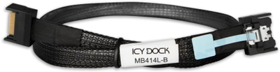 Kabllo Icy Dock MCIO 8i në MCIO 4i, SFF-TA-1016, 50cm, i zi