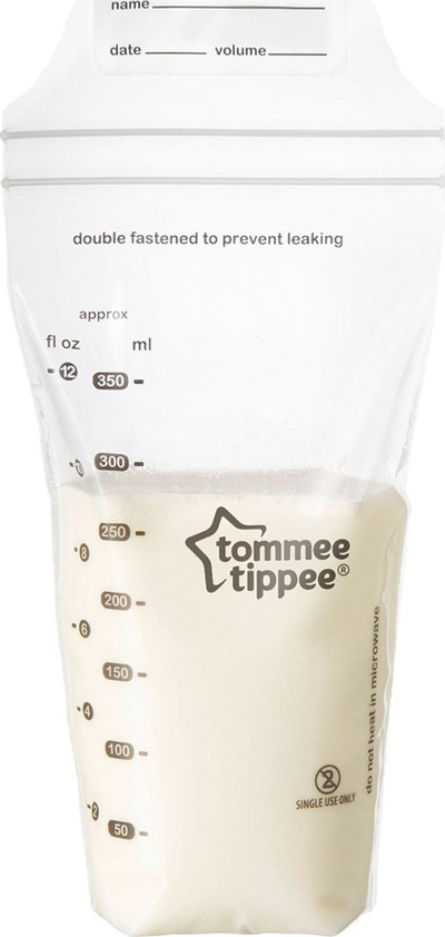 Qese për ruajtje qumështi gjiri Tommee Tippee Closer to Nature, 36 copë, të parapasterilizuara, transparente
