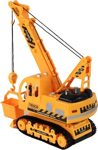 Lodër eskavator me telekomandë Leantoys Crawler Crane, shkallë 1:18, R/C, portokalli