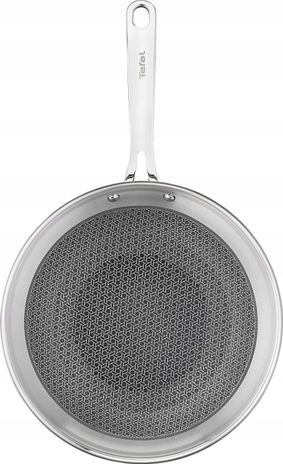 Tigan wok Tefal Eternal Mesh E49716, 28cm, çelik inoks, argjendtë