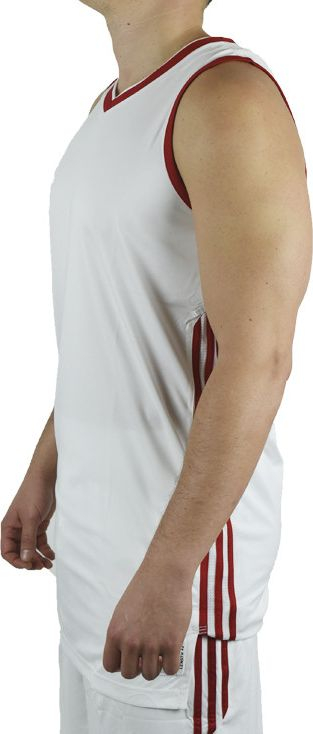 Maicë basketbolli Adidas E Kit JSY 3.0 M, poliestër, për burra, e bardhë me të kuqe