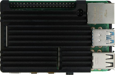 Kuti alumini JustPi LT-4B03 për Raspberry Pi 4B, ftohje pasive, e zezë