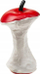 Lodër për qen Nefi Apple Core, që bën “squeak”, 12 cm, e kuqe me të bardhë