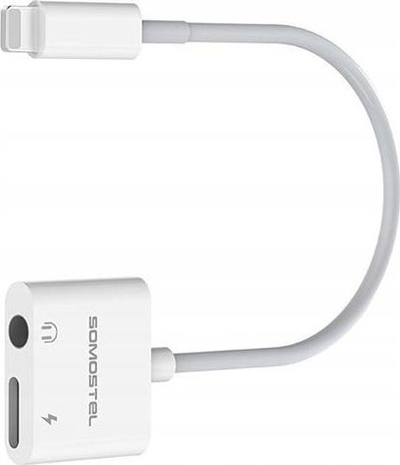 Адаптер аудио Somostel SMS-BZ03, Lightning во 3.5mm и Lightning, бел