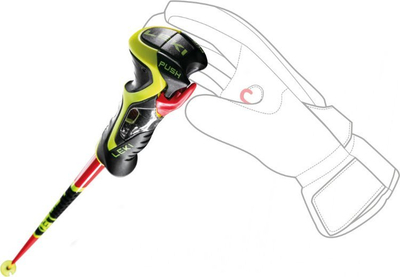 Baston ski Leki WCR SL 3D, 115 cm, alumin, të kuq