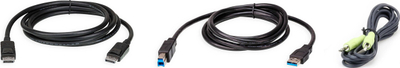 Kabllo KVM ATEN 2L-7D02UDPX3, DisplayPort, 1.8m, e zezë