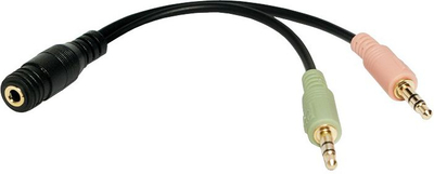 Kabllo LogiLink 3.5mm Jack në 2x3.5mm Jack, 0.15m, e zezë