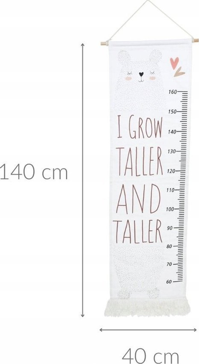 Grafik matës gjatësie për kalamaj Bear, deri 160 cm, 40x140 cm, me fije dekorative