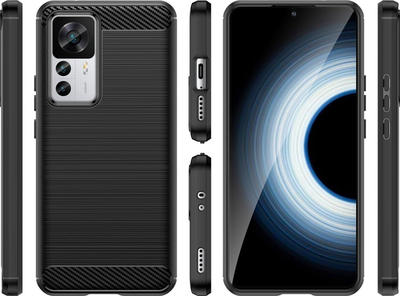 Kllëf makinerie për Xiaomi 12T / 12T Pro Carbon, TPU i butë, mbron nga goditjet, i zi