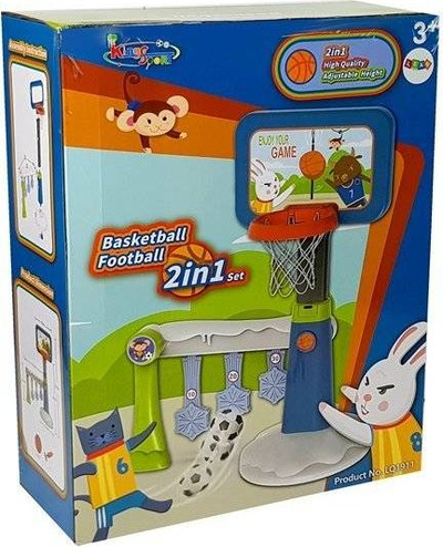 Set basketbolli për kalamoj, tabelë me kosh, top me pompë, shumëngjyrësh