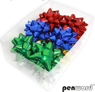Rozeta dekorative Penword Holographic, 9 cm, set me 18 copë, shumëngjyrëshe