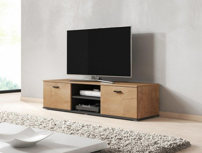Komodë TV Cama Meble SOHO 140, 140 cm, dru Soho Oak, e zezë
