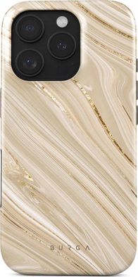 Maskë mbrojtëse Burga Full Glam Tough MagSafe për iPhone 16 Pro Max, silikon dhe plastikë, e zezë dhe bezhë