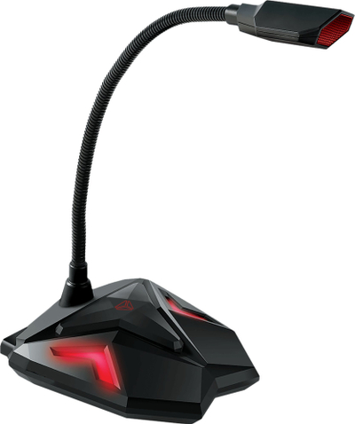 Mikrofon gaming Yenkee YMC 1040 Scout, omnidirectional, me ndriçim LED të kuq, i zi