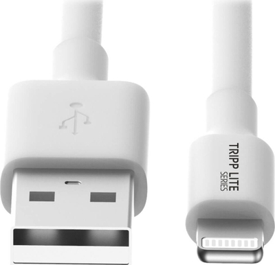 Kабел Tripp Lite M100006WH, USB-A до Lightning, 1.8 m, бел
