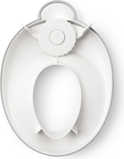 Детска тоалетна даска BabyBjörn Toilet Training Seat, прилагодлива, со рачка за закачување, бело сива