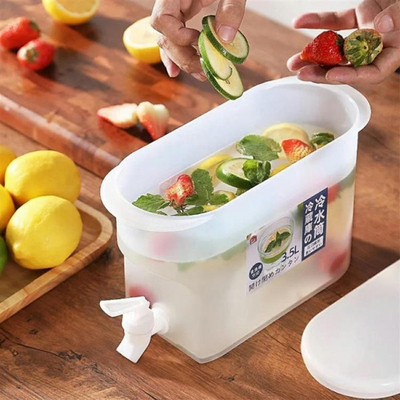 Dispenser pije Gonga 3.5L, plastik, me rubinet, transparent