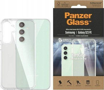 Këllëf telefoni PanzerGlass HardCase për Samsung Galaxy S23 FE, antibakterial, transparent
