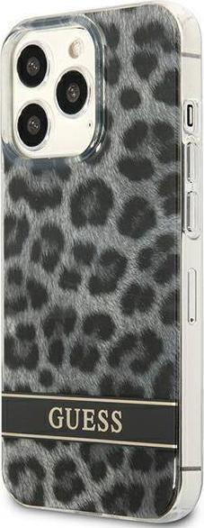 Mbulesë telefoni Guess Leopard Design, për iPhone 13 Pro, PC TPU, gri me leopard