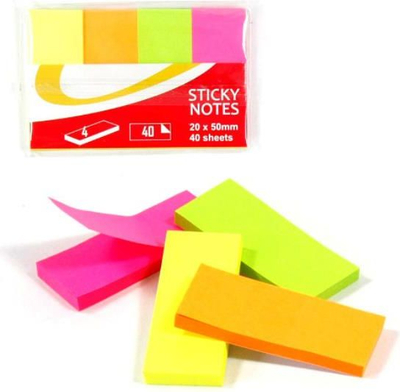 Лепливи ливчиња Polsirhurt Self Adhesive Notes Tab, 20x50mm, флуоресцентни