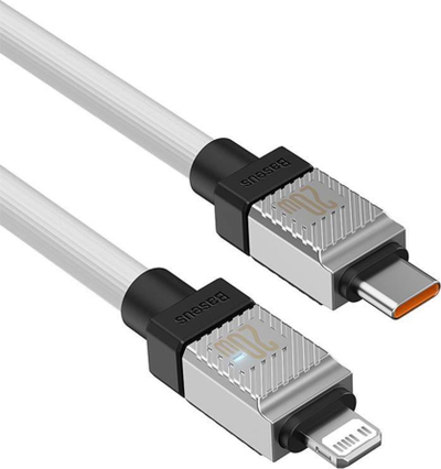 Kabllo karikimi Baseus CoolPlay, USB C në Lightning, 20W, 2m, e bardhë