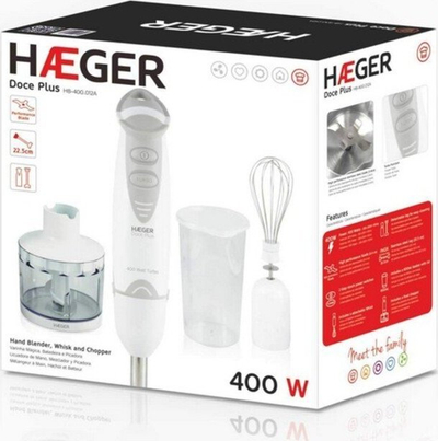Set grirësi dhe blender dore Haeger Doce Plus, 400W, 0.6L, i bardhë