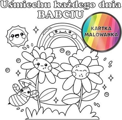 Fletë me vizatim për ngjyrosje KW Rainbow Grandma, për kalamaj dhe të rritur, e printueshme