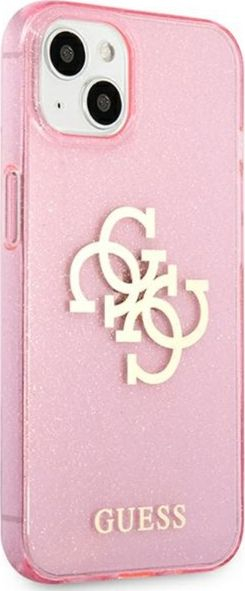 Футрола за телефон Guess Big 4G Glitter, TPU, за iPhone 13 Mini, розова