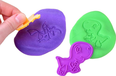 Set plasteline me dinozaurë Za4293, 5 ngjyra, me forma dhe vegla, shumëngjyrëshe