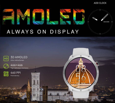 Smartwatch Rubicon, merr dhe bën telefonata, numëron hapa, i zi