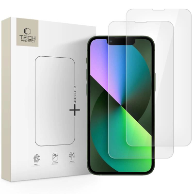 Xham mbrojtës Tech-Protect Glass Fit+, 2 copë, për iPhone 13 Mini, transparent