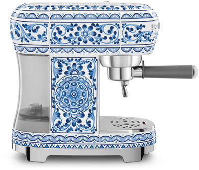 Makina portafilter për kafe Smeg x Dolce &amp; Gabbana Blu Mediterraneo, 15 bar, sistem Thermoblock, blu