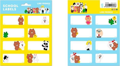 Etiketa vetëngjitëse Line Friends, 16 copë, plastike, blu