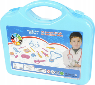 Set lodër mjeku Trifox, 15 pjesë, valixhe plastike, blu me ngjyra