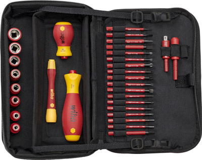 Set kaçavidash dhe çelësa tuborë Wiha Slimvario, 32 copë, i izolum VDE