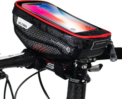Mbajtës telefoni për biçikletë Waterproof, deri 6.9", i papërshkueshëm nga uji, i zi