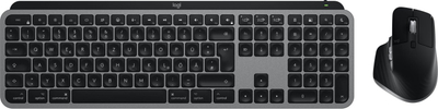 Set tastjere dhe mausi Logitech MX Keys S Combo for Mac, wireless, për macOS dhe iPadOS, gri Space Gray