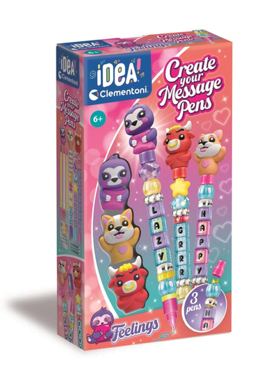 Set kreativ stilolapsash Clementoni Create Your Message Pens, 3 stilolapsa, 6+, shumëngjyrësh